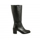 Stivale alto al polpaccio da donna in pelle nera con cerniera tacco 6 - Misure disponibili: 42