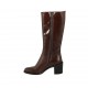 Demi-bottes pour femmes en cuir marron avec fermeture éclair talon 6 - Pointures disponibles:  42, 43