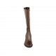 Stivale alto al polpaccio da donna in pelle marrone con cerniera tacco 6 - Misure disponibili: 42, 43