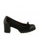 Decolté da donna con fiocco in vernice e camoscio nero tacco 5 - Misure disponibili: 32, 43