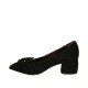 Woman's pointy pump in black suede with buckle block heel 5 - Available sizes:  32, 33, 34