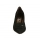 Zapato de salon a punta para mujer en gamuza negra con hebilla tacon cuadrado 5 - Tallas disponibles:  32, 33, 34