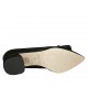 Zapato de salon a punta para mujer en gamuza negra con hebilla tacon cuadrado 5 - Tallas disponibles:  32, 33, 34