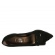 Zapato de salon a punta para mujer en gamuza negra con hebilla tacon cuadrado 5 - Tallas disponibles:  32, 33, 34