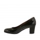 Zapato de salon para mujer en charol negro tacon cuadrado 5 - Tallas disponibles:  32, 34