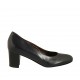 Zapato de salon en piel de color azul para mujer tacon 5 - Tallas disponibles:  32, 34