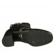 Botines para mujer con cremallera y hebilla en gamuza y piel negra tacon 7 - Tallas disponibles:  43, 44