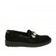 Mocassino da donna in vernice e camoscio nero con pietre zeppa 3 - Misure disponibili: 45