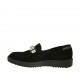 Mocassino da donna in vernice e camoscio nero con pietre zeppa 3 - Misure disponibili: 45