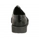 Chaussure derby à lacets pour femmes en cuir vernis noir talon compensé 3 - Pointures disponibles:  42, 44, 45