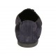 Zapato mocasino con elastico y borlas para mujer en gamuza azul tacon 1 - Tallas disponibles:  43