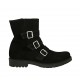 Stivaletto da donna con cerniera e fibbie in camoscio nero tacco 3 - Misure disponibili: 43, 44