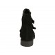 Stivaletto da donna con cerniera e fibbie in camoscio nero tacco 3 - Misure disponibili: 43, 44, 45