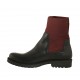 Bottines pour femmes avec élastique bordeaux en cuir noir talon 3 - Pointures disponibles:  42, 43, 44, 45