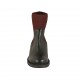 Stivaletto da donna con elastico bordeaux in pelle nera tacco 3 - Misure disponibili: 42, 43, 44, 45