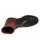 Stivaletto da donna con elastico bordeaux in pelle nera tacco 3 - Misure disponibili: 42, 43, 44, 45