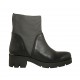 Bottines pour femmes avec élastique gris en cuir noir talon 5 - Pointures disponibles:  43, 44, 45