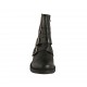 Bottines pour femmes avec fermeture éclair et trois boucles en cuir noir talon 3 - Pointures disponibles:  45, 46