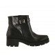 Stivaletto da donna con fibbia e cerniera in pelle nera tacco 5 - Misure disponibili: 43