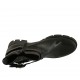Stivaletto da donna con fibbie e cerniera in pelle nera tacco 5 - Misure disponibili: 45
