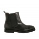 Bottines pour hommes en cuir lisse noir et avec élastiques latérales - Pointures disponibles:  47, 50, 51