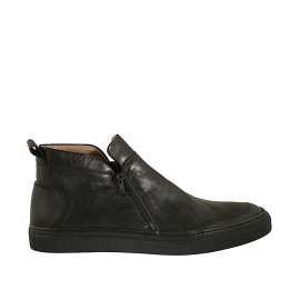 Scarpa casual con cerniere da uomo in pelle nera - Misure disponibili: 46, 47, 49, 50