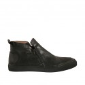 Scarpa casual con cerniere da uomo in pelle nera