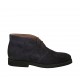 Men's sportive laced ankle shoe in blue suede - Available sizes:  46, 47, 48, 50