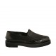 Mocassino da donna con elastici in pelle e vernice nera tacco 3 - Misure disponibili: 33, 34