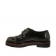 Damenderbyschuh mit Schnürsenkeln, Nieten und Kappe aus schwarzem Lackleder Absatz 3 - Verfügbare Größen:  33, 34