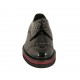 Scarpa stringata derby da donna con borchie e puntale in vernice nera tacco 3 - Misure disponibili: 33, 34
