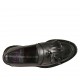 Mocassino da donna con nappine in pelle nera tacco 3 - Misure disponibili: 33
