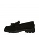 Mocassino da donna con nappine in camoscio nero tacco 3 - Misure disponibili: 33, 34, 42