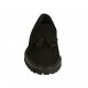 Mocassino da donna con nappine in camoscio nero tacco 3 - Misure disponibili: 33, 34, 42