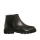 Bottines pour femmes avec fermetures éclair en cuir et cuir verni noir talon 3 - Pointures disponibles:  33, 34