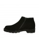 Stivaletto da donna con cerniera e elastico in camoscio nero tacco 3 - Misure disponibili: 33, 34, 44