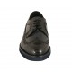 Elegant men's laced derby shoe in black and blue leather with Brogue decorations - Available sizes:  36, 46, 47, 48