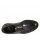 Scarpa derby elegante da uomo stringata in pelle nera e blu con decorazioni Brogue  - Misure disponibili: 36, 46, 47, 48