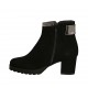 Bottines pour femmes avec fermeture éclair et boucle en daim noir et cuir verni gris talon 5 - Pointures disponibles:  33, 34, 43, 44