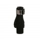 Stivaletto da donna con cerniera e fibbia in camoscio nero e vernice canna di fucile tacco 5 - Misure disponibili: 33, 34, 43, 44