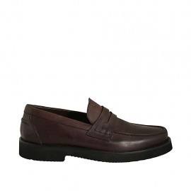 Mocassin pour hommes en cuir marron - Pointures disponibles:  37, 46, 47, 48