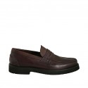 Mocassin pour hommes en cuir marron