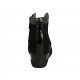 Woman's laced shoe with zipper in black suede, leather and patent leather wedge heel 6 - Available sizes:  43