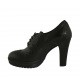 Chaussure à lacets pour femmes en cuir noir avec plateforme talon 9 - Pointures disponibles:  42, 43