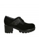 Chaussure pour femmes avec lacets en daim et daim imprimé tacheté noir talon 5 - Pointures disponibles:  33, 34, 42, 43, 44