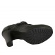 Zapato para mujer en piel negra con flecos, hebilla y plataforma tacon 9 - Tallas disponibles:  33, 34, 43, 44
