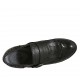 Zapato para mujer en piel negra con flecos, hebilla y plataforma tacon 9 - Tallas disponibles:  33, 34, 43, 44