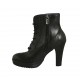 Stivaletto stringato da donna in pelle nera con cerniera e plateau tacco 9 - Misure disponibili: 32, 43