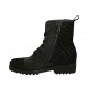 Stivaletto stringato da donna con cerniera e borchie in pelle e camoscio nero tacco 3 - Misure disponibili: 33, 42