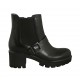 Stivaletto da donna con elastico, cerniera e fibbia in pelle nera tacco 5 - Misure disponibili: 32, 34, 43